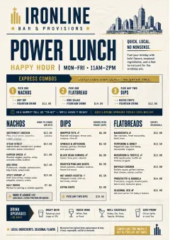 Power Lunch menu template preview