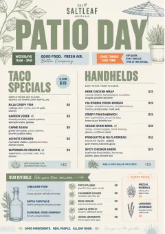 Garden Patio Day menu template preview