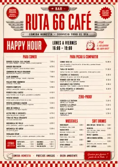 Diner Comfort menu template preview