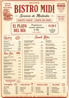 Bistro Midi menu template preview