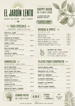 Garden Patio Day menu template preview