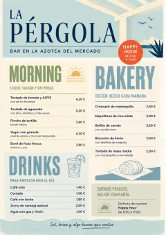 Sunrise Short Carte menu template preview