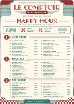 Diner Comfort menu template preview