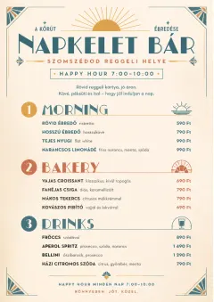 Sunrise Short Carte menu template preview