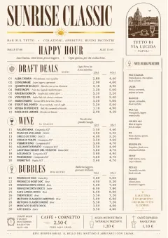 Sunrise Classic menu template preview