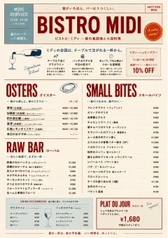 Bistro Midi menu template preview