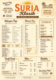 Sunrise Classic menu template preview