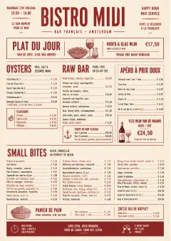 Bistro Midi menu template preview