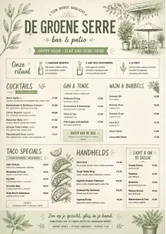 Garden Patio Day menu template preview