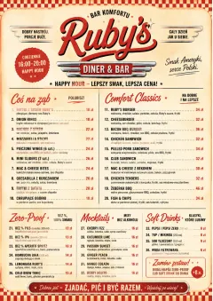Diner Comfort menu template preview