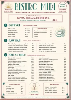 Bistro Midi menu template preview