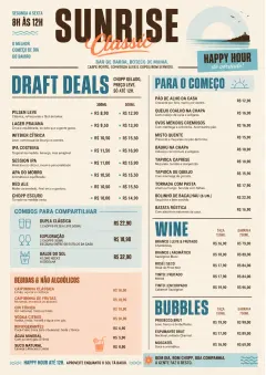 Sunrise Classic menu template preview