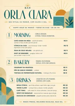 Sunrise Short Carte menu template preview