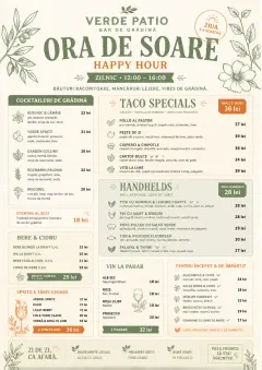 Garden Patio Day menu template preview
