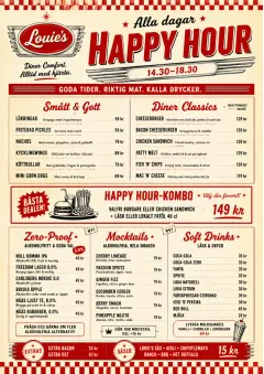 Diner Comfort menu template preview