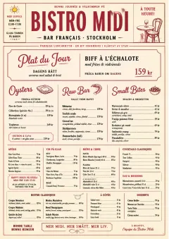 Bistro Midi menu template preview