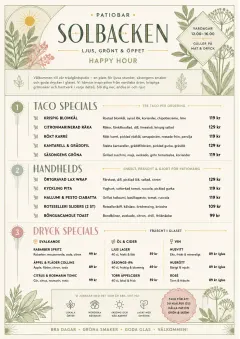 Garden Patio Day menu template preview