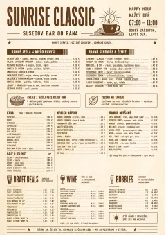 Sunrise Classic menu template preview