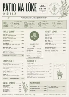Garden Patio Day menu template preview