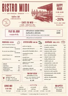 Bistro Midi menu template preview