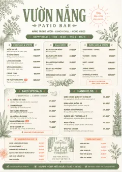 Garden Patio Day menu template preview