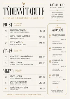 Weekly Board Clean menu template preview