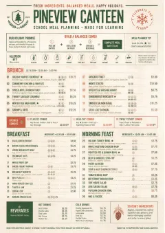 School Canteen menu template preview