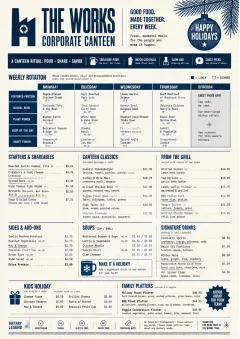 Corporate Canteen menu template preview
