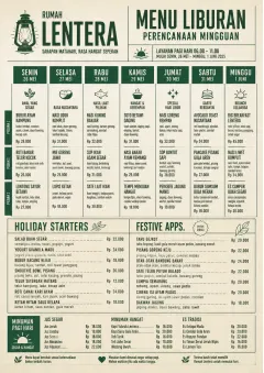 Weekly Grid menu template preview