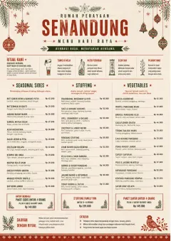Holiday Festive menu template preview