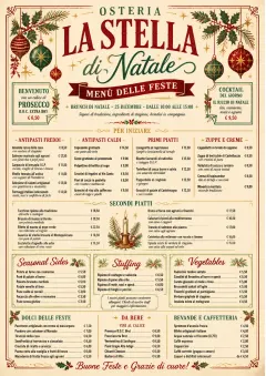 Holiday Festive menu template preview