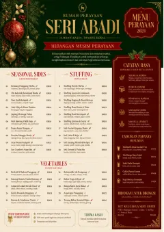 Holiday Festive menu template preview