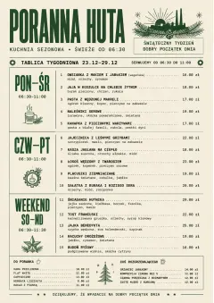 Weekly Board Clean menu template preview