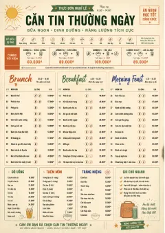 School Canteen menu template preview