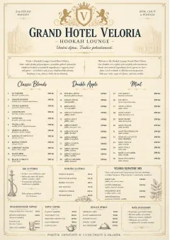 Grand Hotel Classic menu template preview