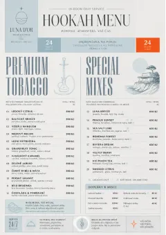 In-Room Tray Service menu template preview