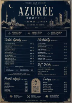 Rooftop Skyline menu template preview