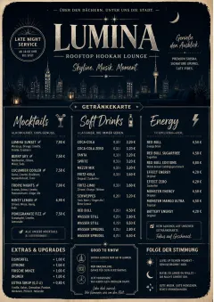 Rooftop Skyline menu template preview