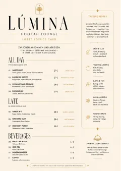 Lobby Service Card menu template preview