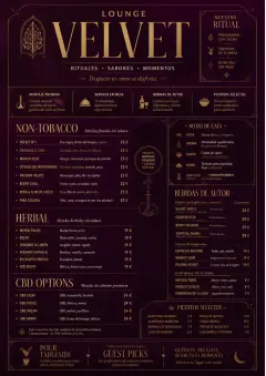 Lounge Velvet menu template preview