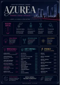 Rooftop Skyline menu template preview