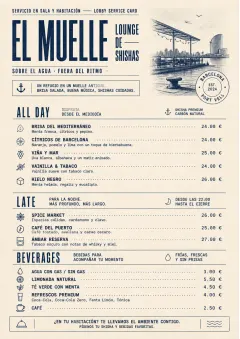Lobby Service Card menu template preview
