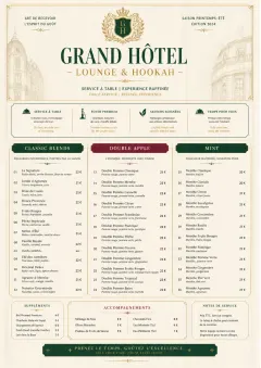 Grand Hotel Classic menu template preview