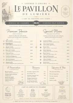 In-Room Tray Service menu template preview