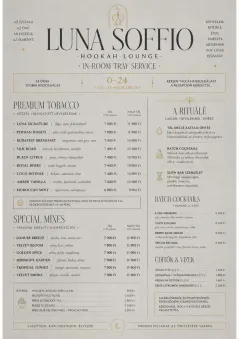 In-Room Tray Service menu template preview