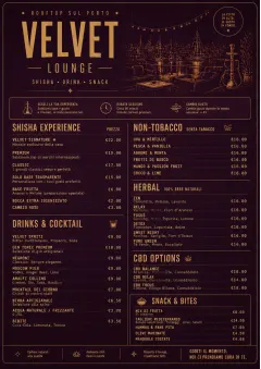 Lounge Velvet menu template preview