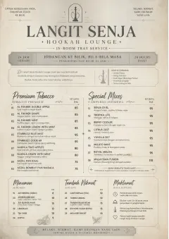 In-Room Tray Service menu template preview