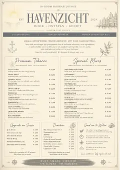 In-Room Tray Service menu template preview