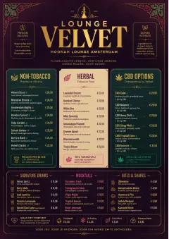 Lounge Velvet menu template preview
