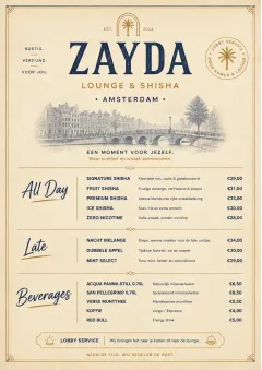 Lobby Service Card menu template preview